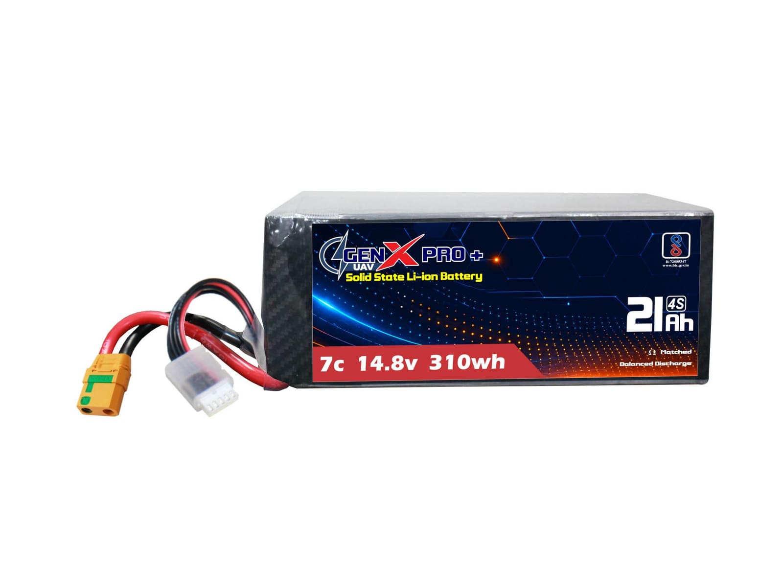 14.8V · 4S · 21000mAh · 7C — GenX Pro+ · Solid-State Series UAV battery pack