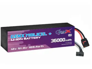 GenX Molicel+ 51.8V 14S8P 36000mah 13C Premium Lithium Ion Rechargeable Battery